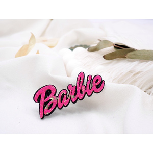 Патч-вырубка из блестящего фетра Надпись Barbie